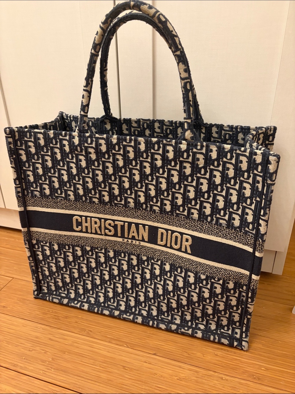 Dior Navy and White Monogram Decorative Pillow